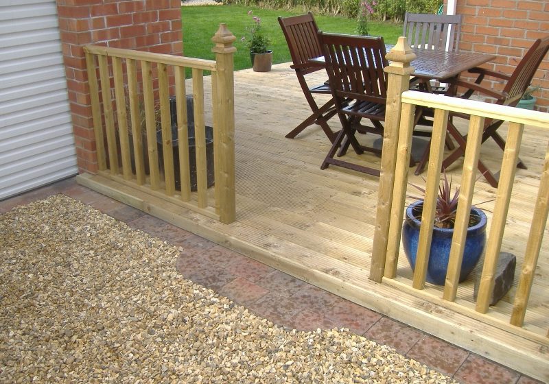 decking with railings